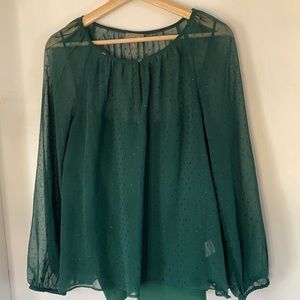 J crew Emerald green blouse